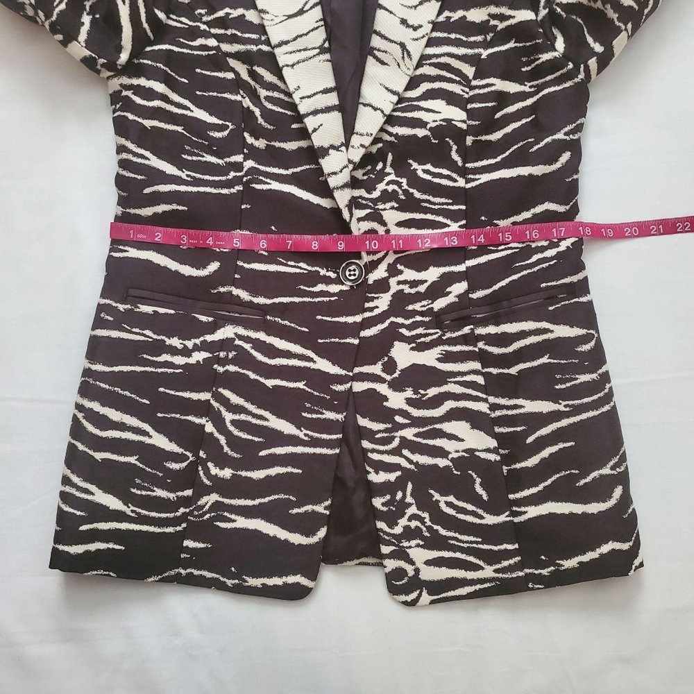 Chicos Women's Bi-Color Animal Zebra Print Suit Jacket Blazer Size 0/ XS‎ (4-6) - Picture 16 of 16